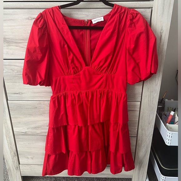 Vestique red ruffles dress - Picture 2 of 3